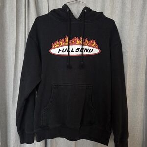 Full Send Black‎ Hoodie with Flame Logo